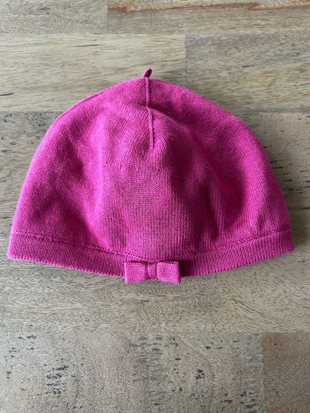 Janie and Jack Pink Knit Bow Beanie
